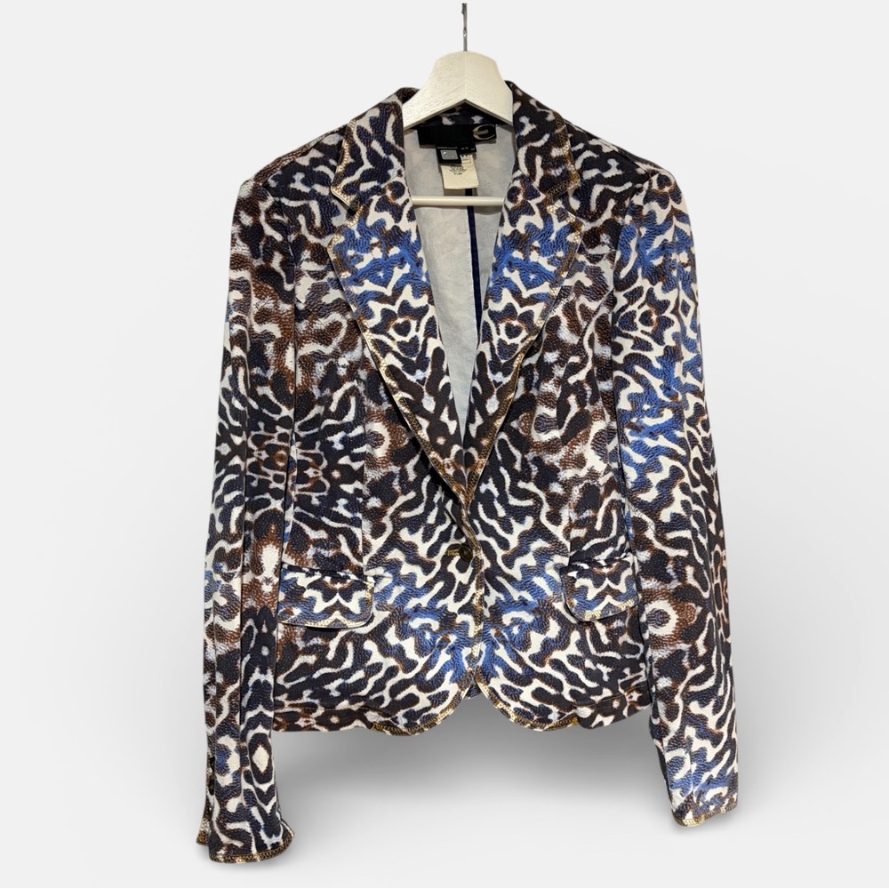 Just Cavalli Y2K Animal Print Blazer Made in‎ Italy IT 44